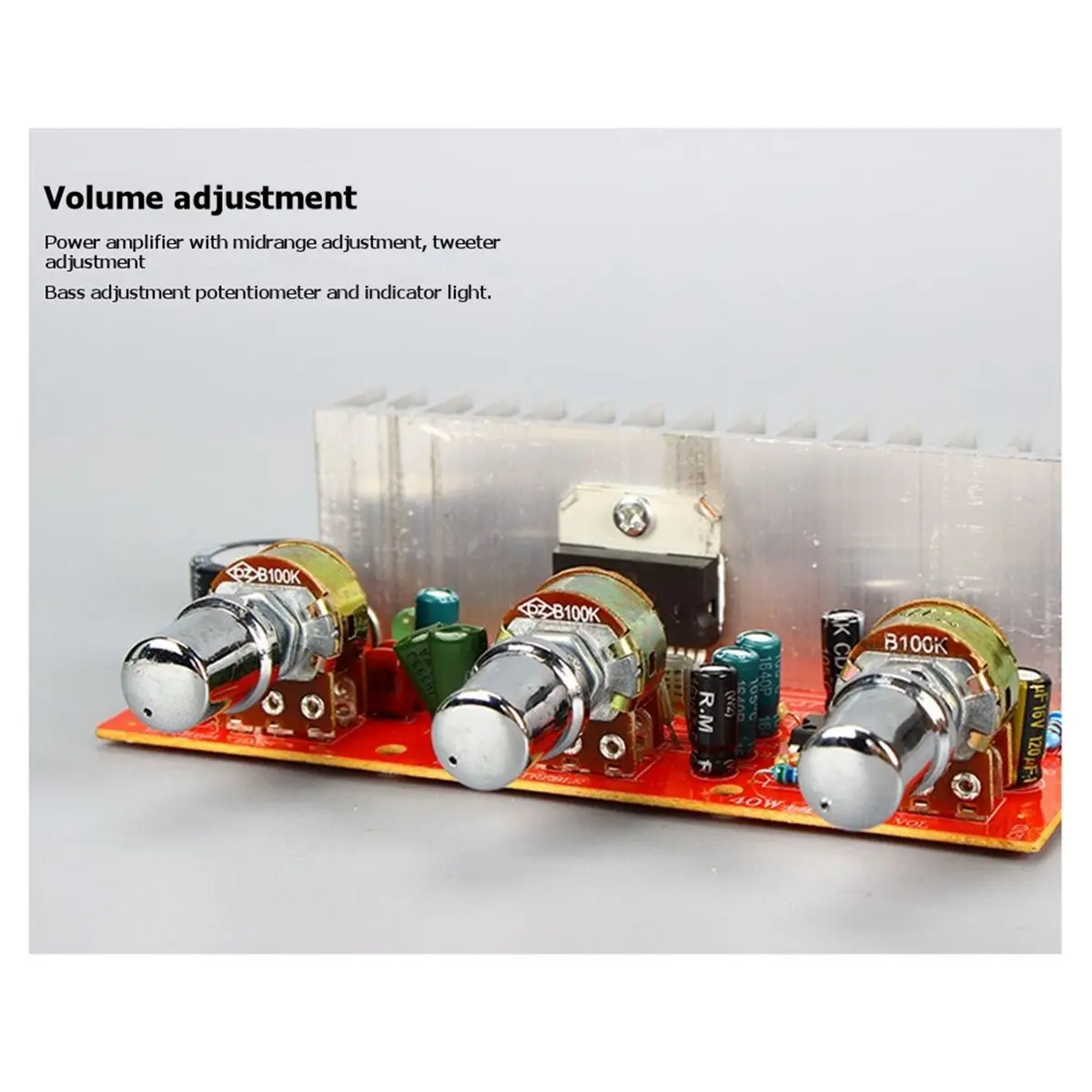 A003 DX-7377 TDA7377 DC12V 40Wx2 Car DIY Stereo Amplifier Board with Electroplated Silver Knob Dual Channel Amplifier Board