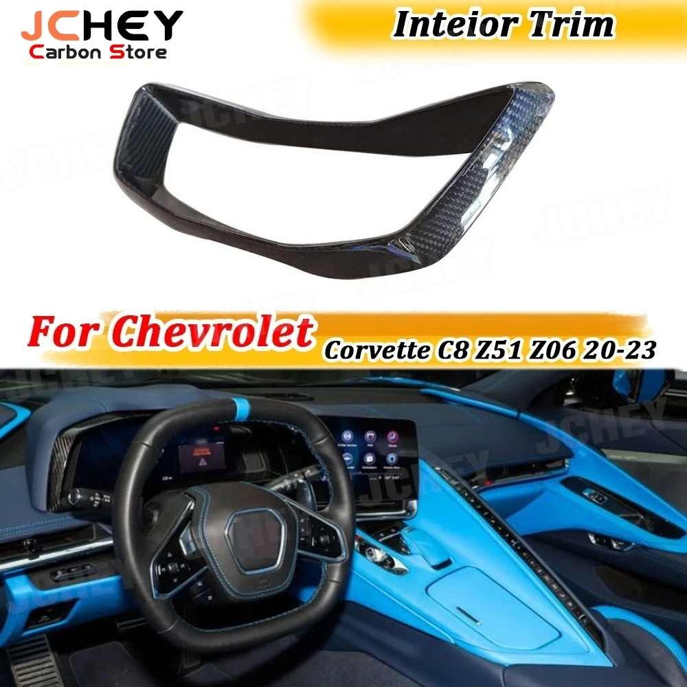 

JCHEY Carbon Fiber Central Control Display Screen Trim for Chevrolet Corvette C8 Z51 Z06 2020-2023 Central Control Interior