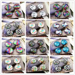 New Fashion 20pcs 12mm Handmade Photo Glass Cabochons (Colors corrugated feathers)