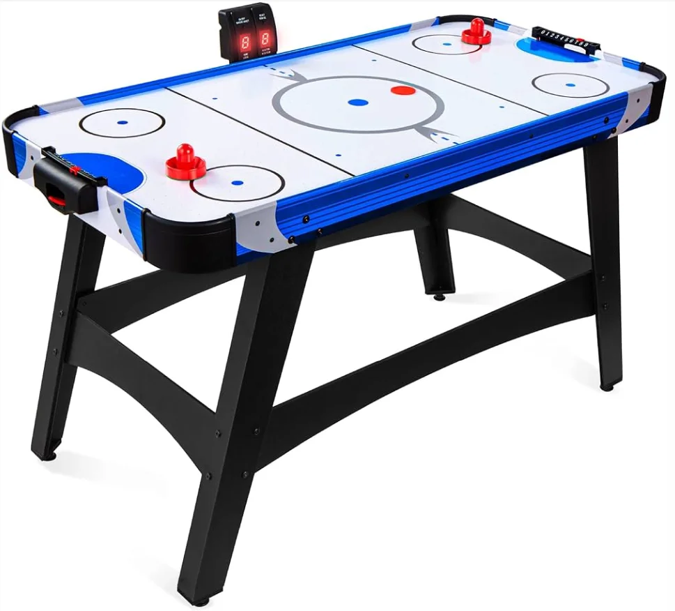 Factory New 54inch Air Hockey Game Table for Adults Children LED Scorer Sound Overhead Built-in Fashionable MDF Design for Table