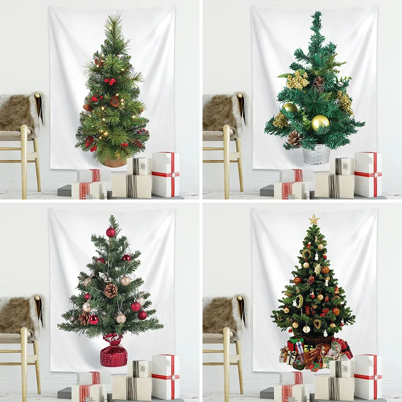 

Гобелен с рождественской елкой, ткань, настенная ткань, украшение для гостиной, дома, подвесные гобелены, фоны