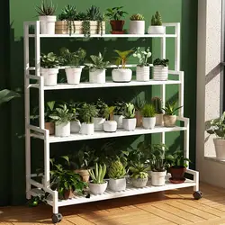 Floor-standing Suporte de planta, Flower Shelf, Planter Rack, Organizador de armazenamento, Display, Indoor, Jardim, Varanda, 3, 4 níveis