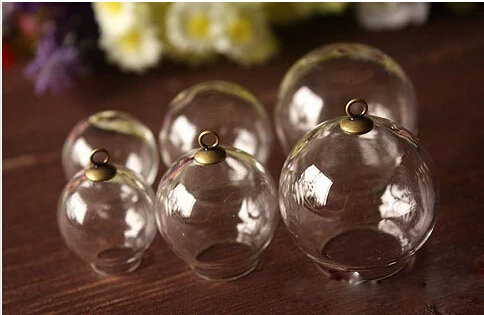 

50pcs 25*15mm spherical glass cover can be used for necklace ring jewelry pendant DIY home decoration craft decoration