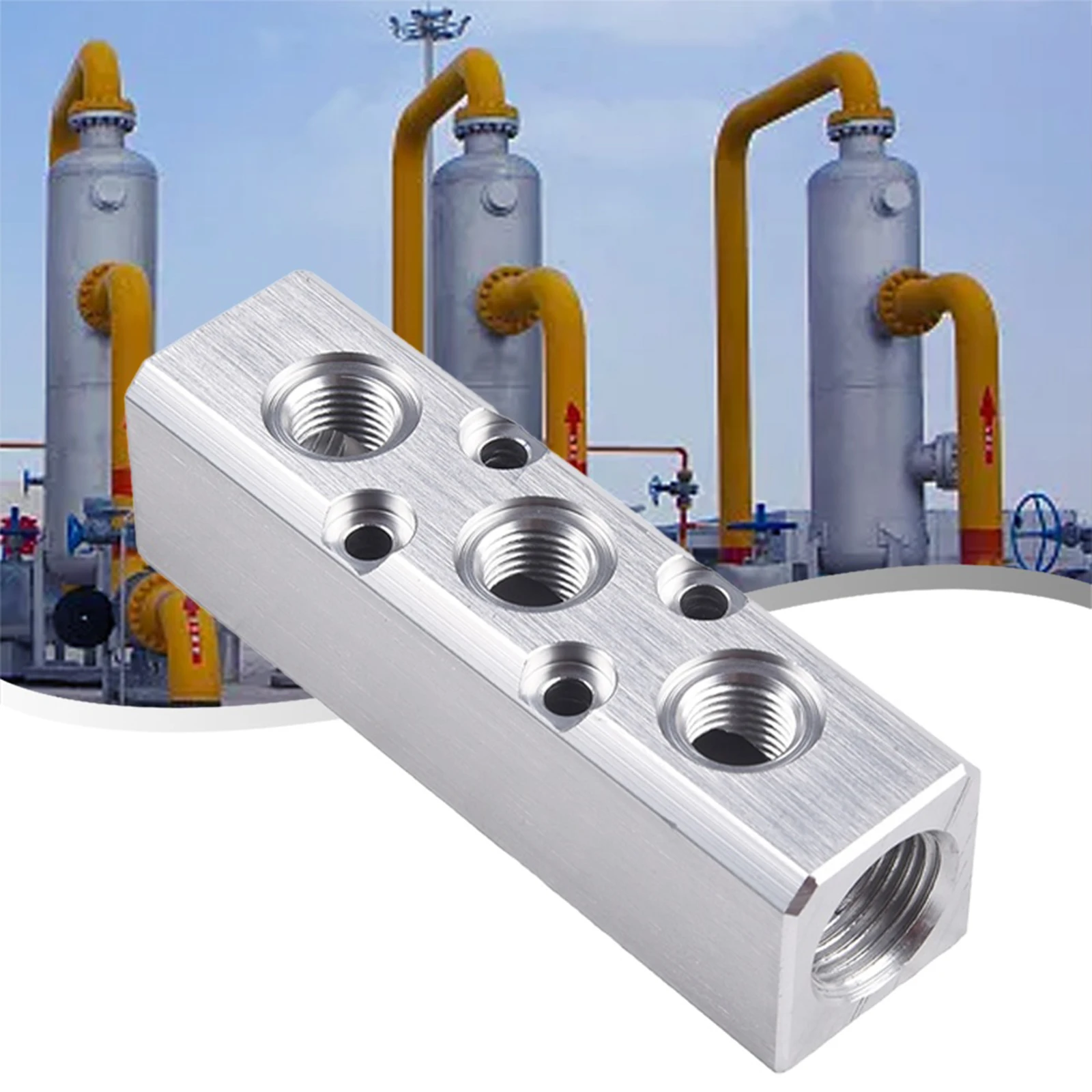 Aluminum Air Hose Inline Manifold Block Splitter G1/4 Threaded Manifold Fitting 2 Way 3 Way 4 Way Air Hose Manifold Blocks