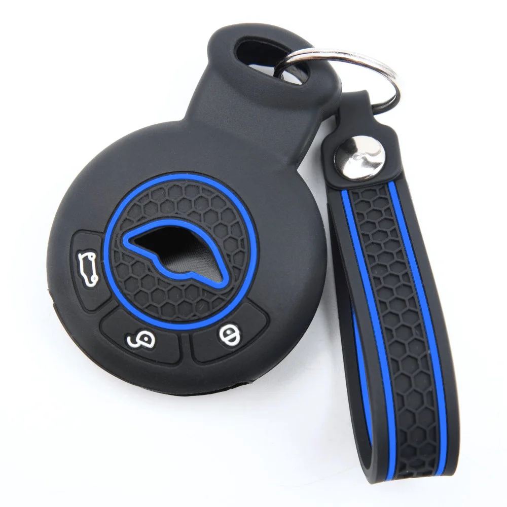 Silicone Remote Key Case For BMW Mini Cooper Clubman Countryman Paceman Roadster R56 R57 CAS3 with slim wrist strap