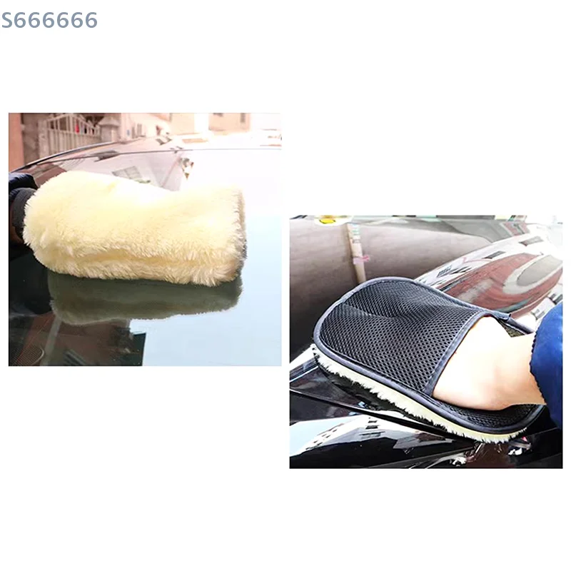 

Water Absorption Micro Fiber Car Wash Mitt For Glass Plastic Leather Car Soft Polishing Glove Artificial Wool Car Washing Gloves