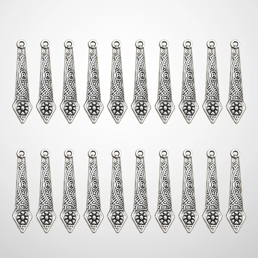 

20 Pcs Torch Pendant Accessories Silver Jewelry Making Pendants Charm Alloy DIY Charms