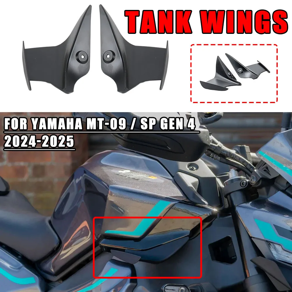 

New Motorcycle Accessories Protection Tank Guard For YAMAHA MT 09 MT09 SP Gen4 2024 2025 Fuel Tank Side Wings Spoiler Tank Wings