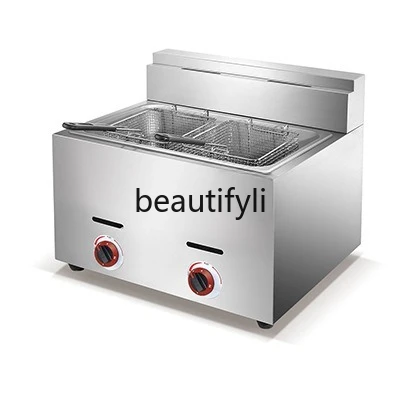 

Direct gas supply, fryer, fritters, commercial snack equipment, single and double cylinder fryer