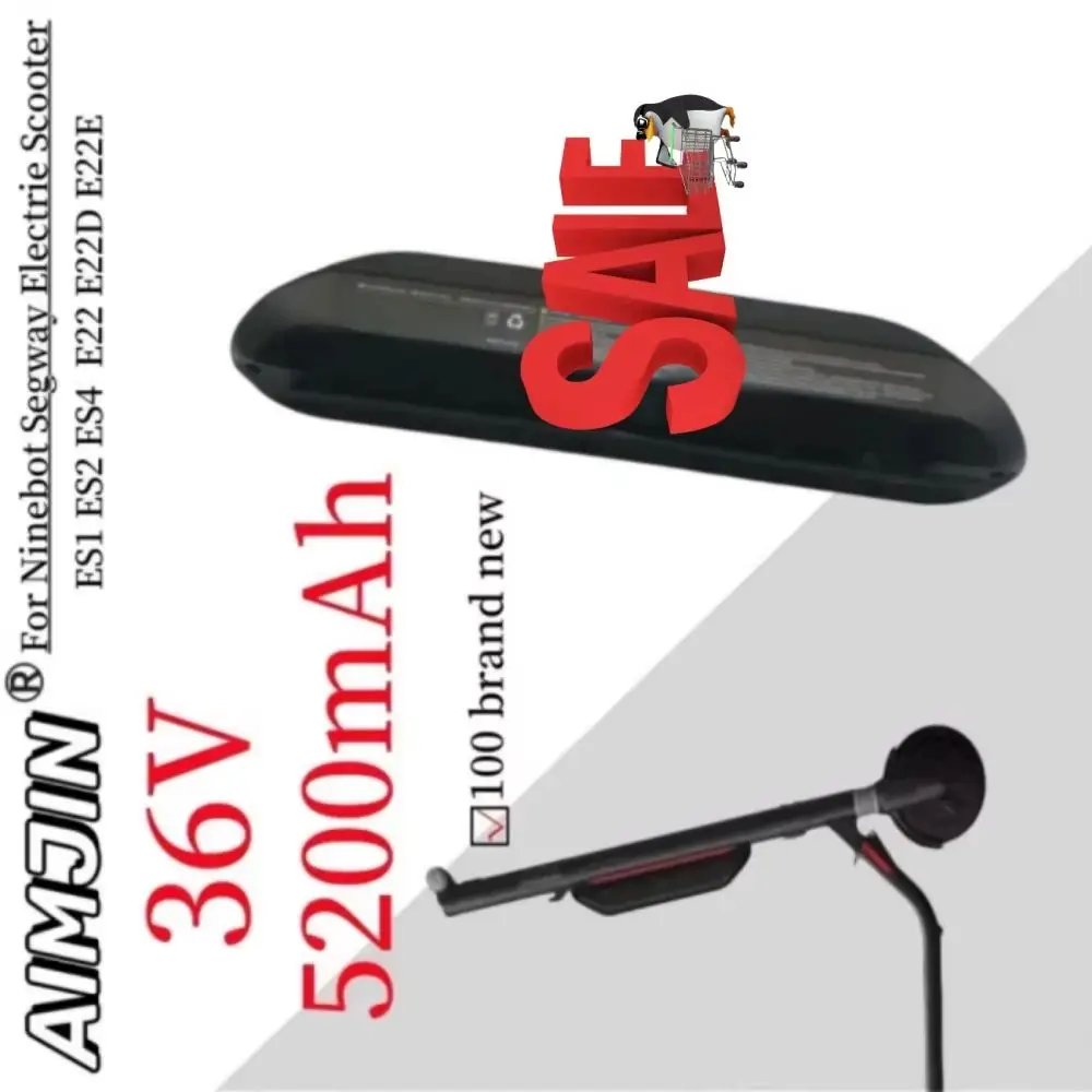 Vhbw 1x Batterie compatible avec Segway Ninebot E45E, ES1, ES2, ES2L, ES3, E22D, E22E, E45D E-Scooter (5200mAh, 36V, Li-ion, sans boîtier) - Vélos
