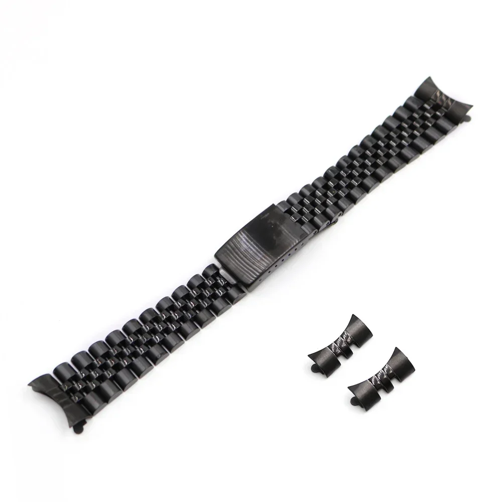 Rolamy 19mm 20mm 22mm Wholesale Hollow Curved End Solid Screw Links Replacement Watch Band Strap Old Style Jubilee Dayjust