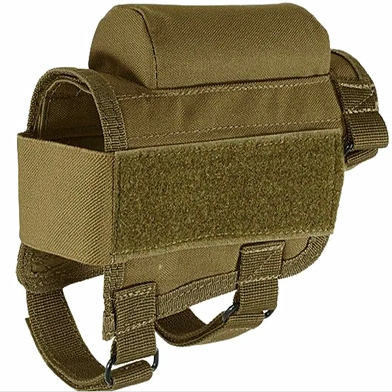 Adjustable Outdoor Tactical Butt Stock Rifle Cheek Rest Pouch Bullet Holder Nylon Riser Pad Ammo Cartridges Bag