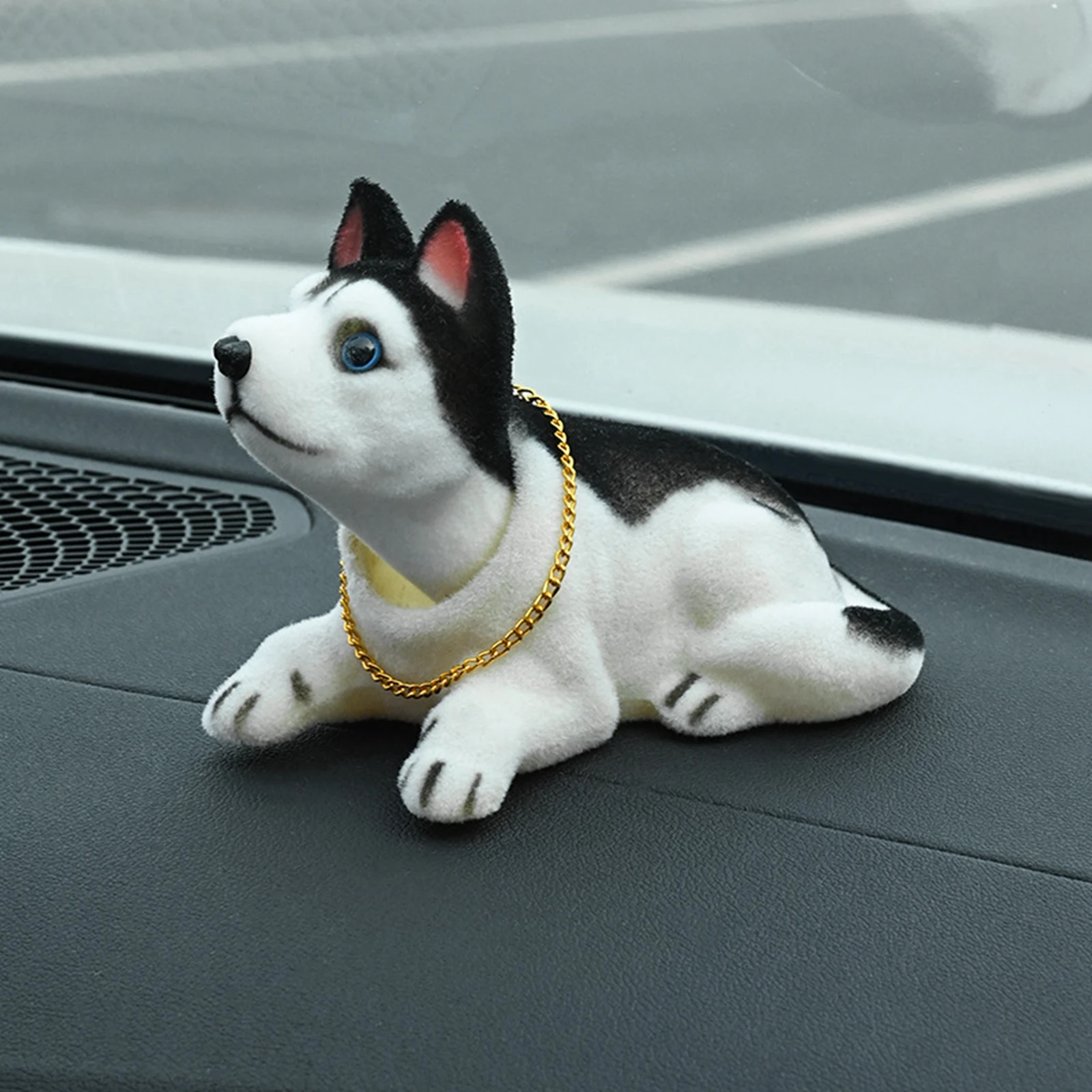 Chien de décoration de voiture pour tableau de bord de voiture - Figurines de chien secouant la tête en résine pour tableau de bord de voiture - Ornement de bureau créatif