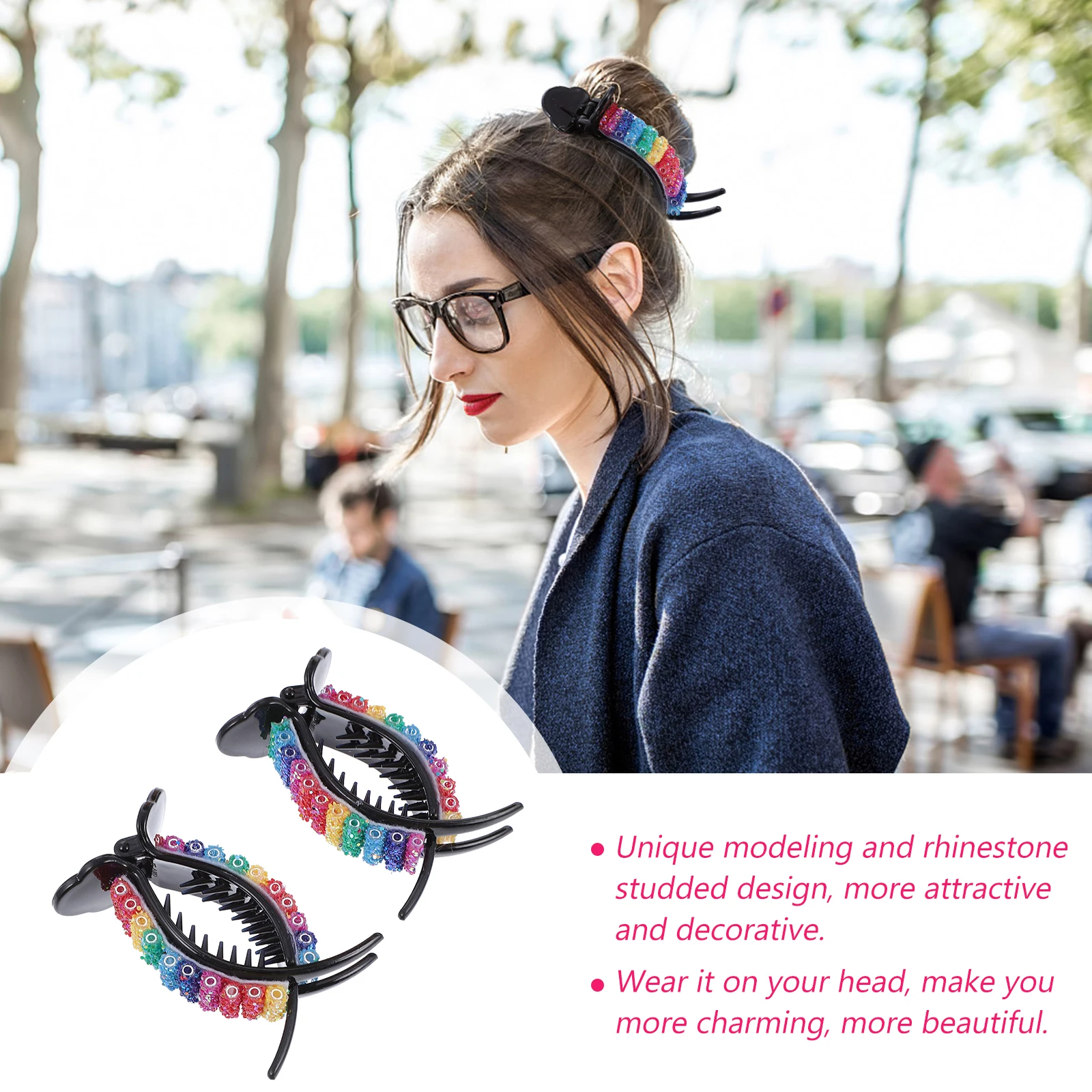 

Rainbow Hair Barrette Large Non slip Claw Decorative Plastic Retro Women Clamp Everyday Wear Party Ceremony Gifts Hair Clip Jaw