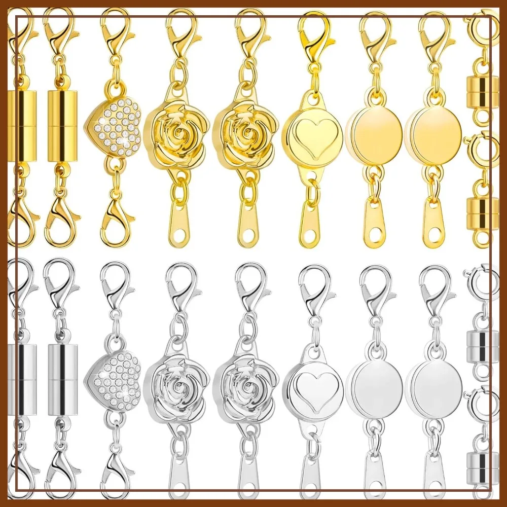 

20 Pcs Magnetic Necklace Clasps, Strong Magnets Jewelry Clasp, Extender for Connector Making, Easy to Use for All Necklaces Bracelets