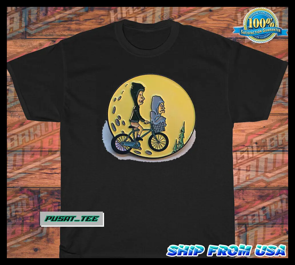 New Beavis and Butt Head Extraterrestrial E T To The Moon T-Shirt Size S-5XL