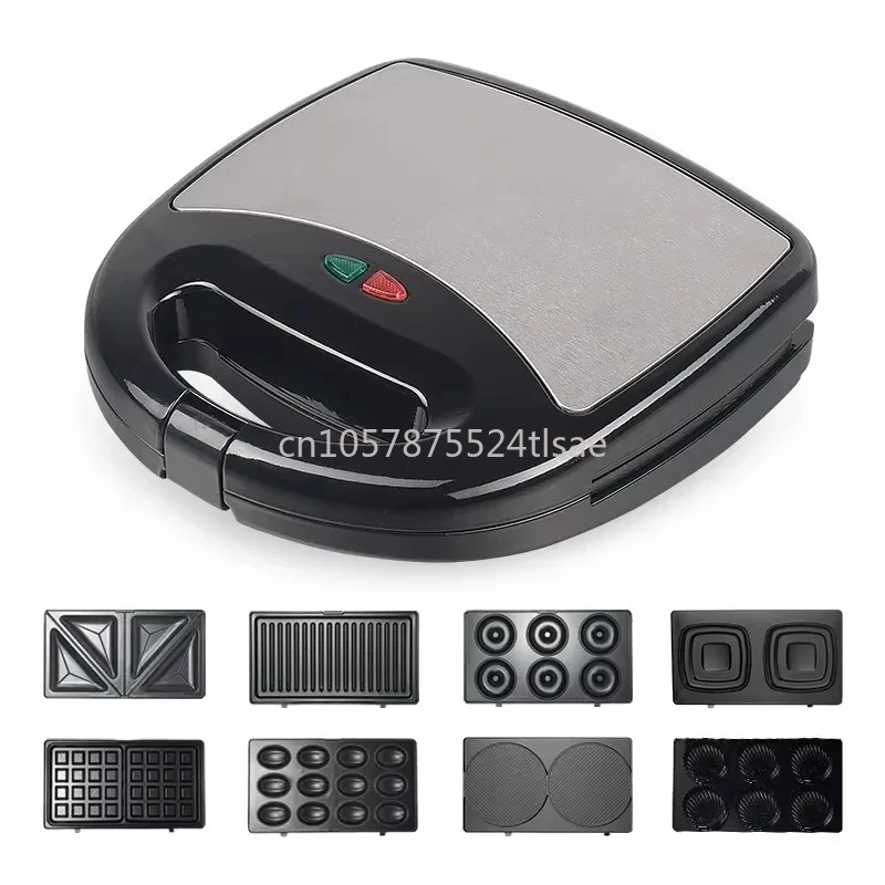 

8-in-1 Multifunctional Home Breakfast Maker Stainless Steel Nonstick Tray with Detachable Plate Cake Nut Donut Waffle Maker