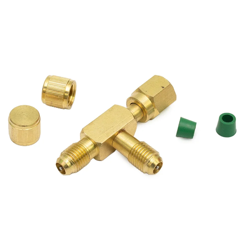 High Quality T Type Adapter T-shaped Deep Vacuum Manifold Tee Adapter With Rotary Connector 1/4X1/4X1/4