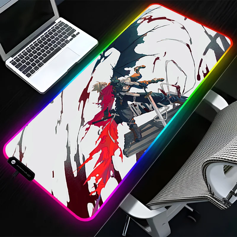 

RGB LED Mouse Pad Rubber HD Mousepad Computer Gaming Accessories Keyboard Pad Office Non Slip Desk K-kingdom H-hearts Mouse Mat