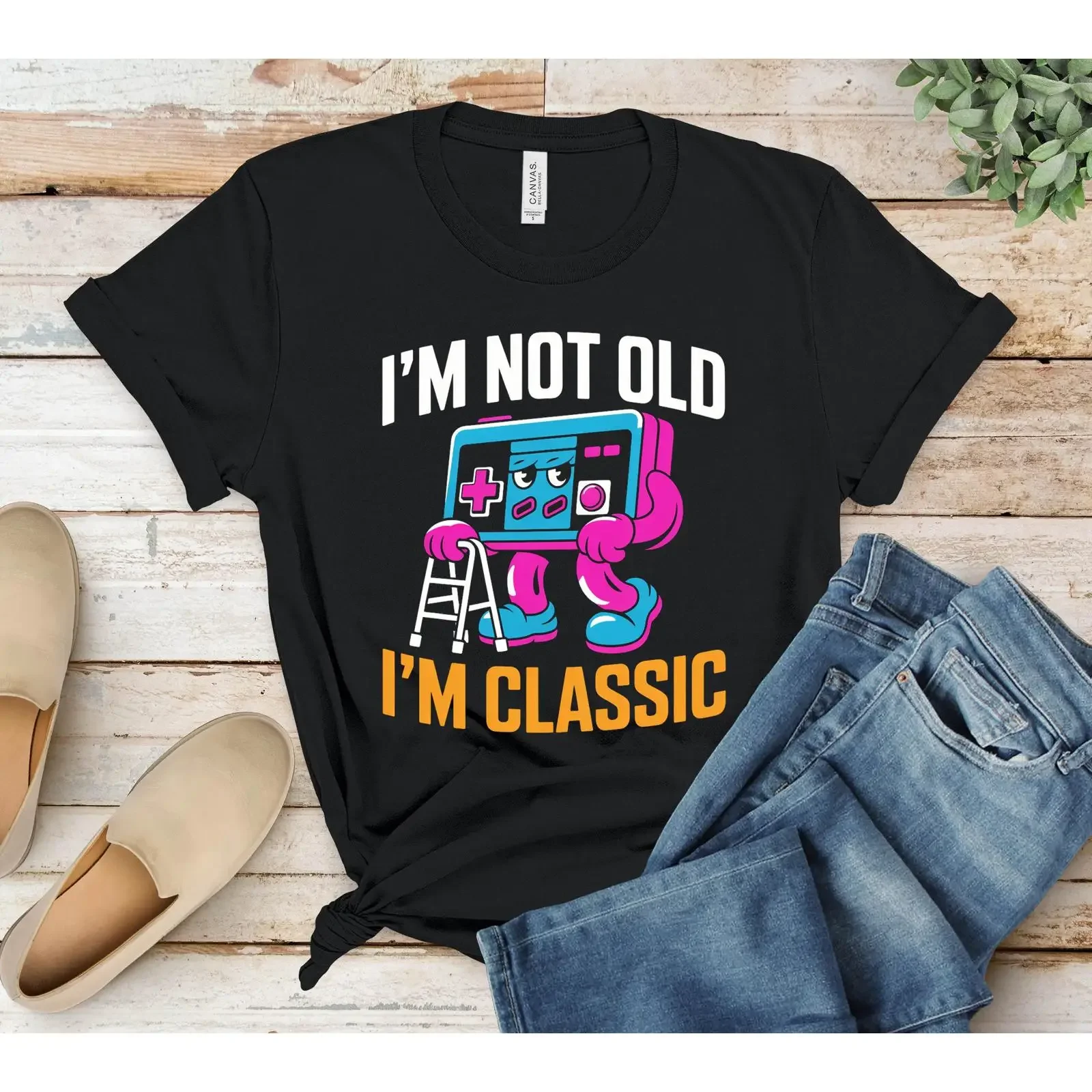 Retro Gamer T Shirt Im Not Old Classic Funny Gaming Dad Vintage Video Game Top vintage Washed homme Comfortable Soft