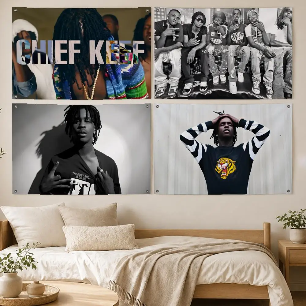 Rap Star Chief Keef Flags Room Bedroom Home Outdoor Wall Hanging Concert Printed Background Decoration Art Banne