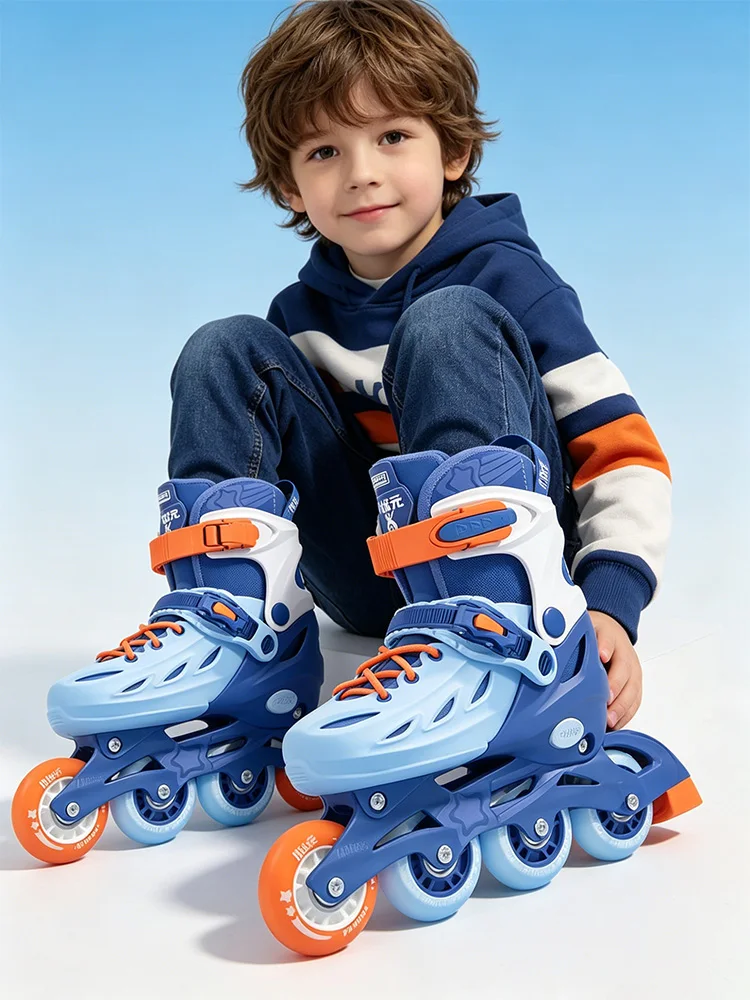 

2026 NEW child roller skates 4 rounds of illumination 4-speed size adjustment Suitable for boys, girls, and adults blue