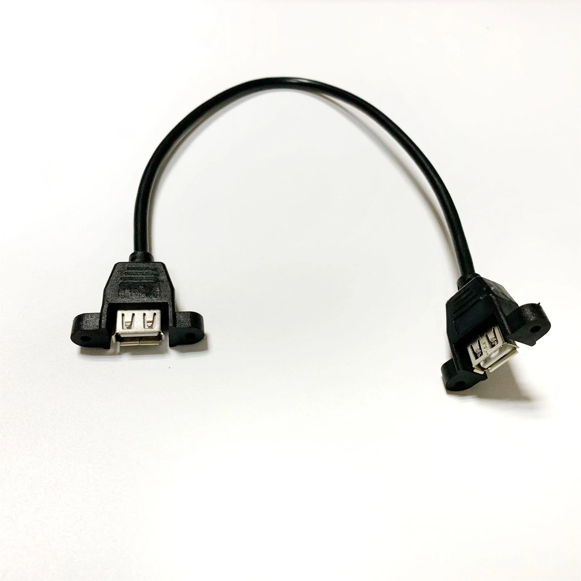 Câble USB, câble de données avec oreilles et trous de vis, câble d'extension mâle à mâle, L = 0,3 M, pour la fixation USB