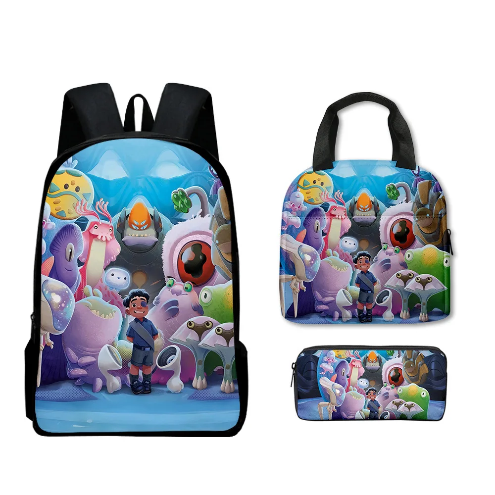 

3pcs Elio Solís Backpacks Pencil Case Lunch Bag Kids Disney Kawaii School Bags Food Bento Pouch Stationery Pocket Children Gift