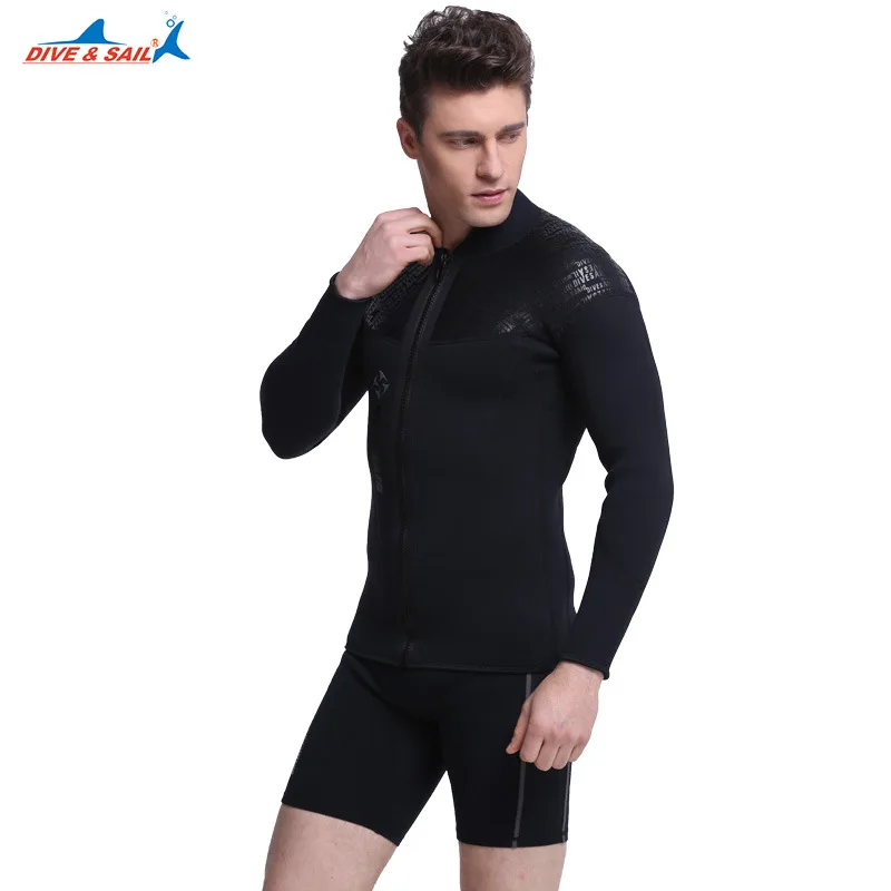 Mens Wetsuit Top Jacket 2mm or 3mm or 1.5mm Neoprene Long Sleeve Shirt Pants Sleeveless Vest Shorts Capris Diving Tops Bottoms