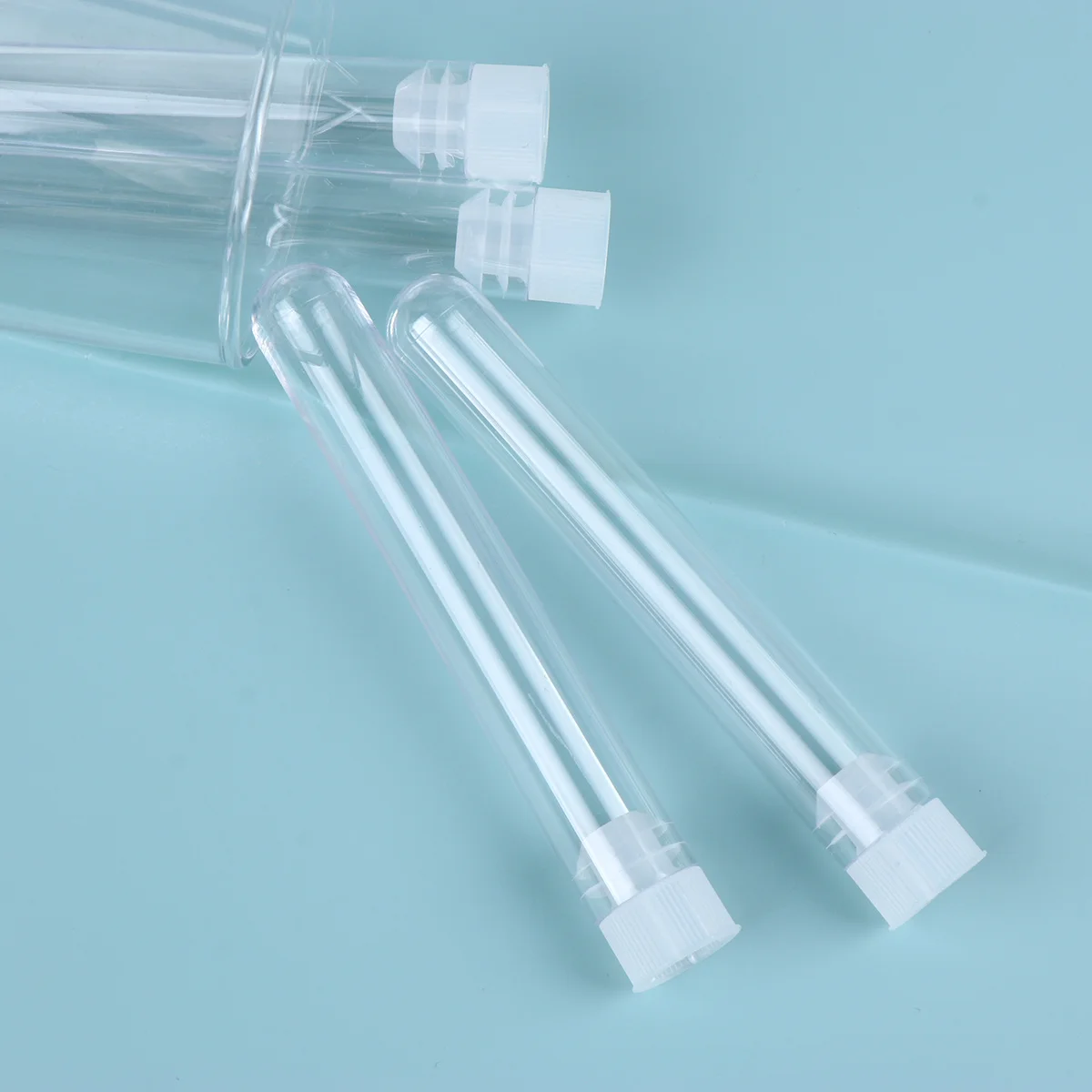 

50pcs Plastic Test Tubes Clear Durable Leakproof For Samples Lotion Gel Travel Storage Small Bottles With Caps