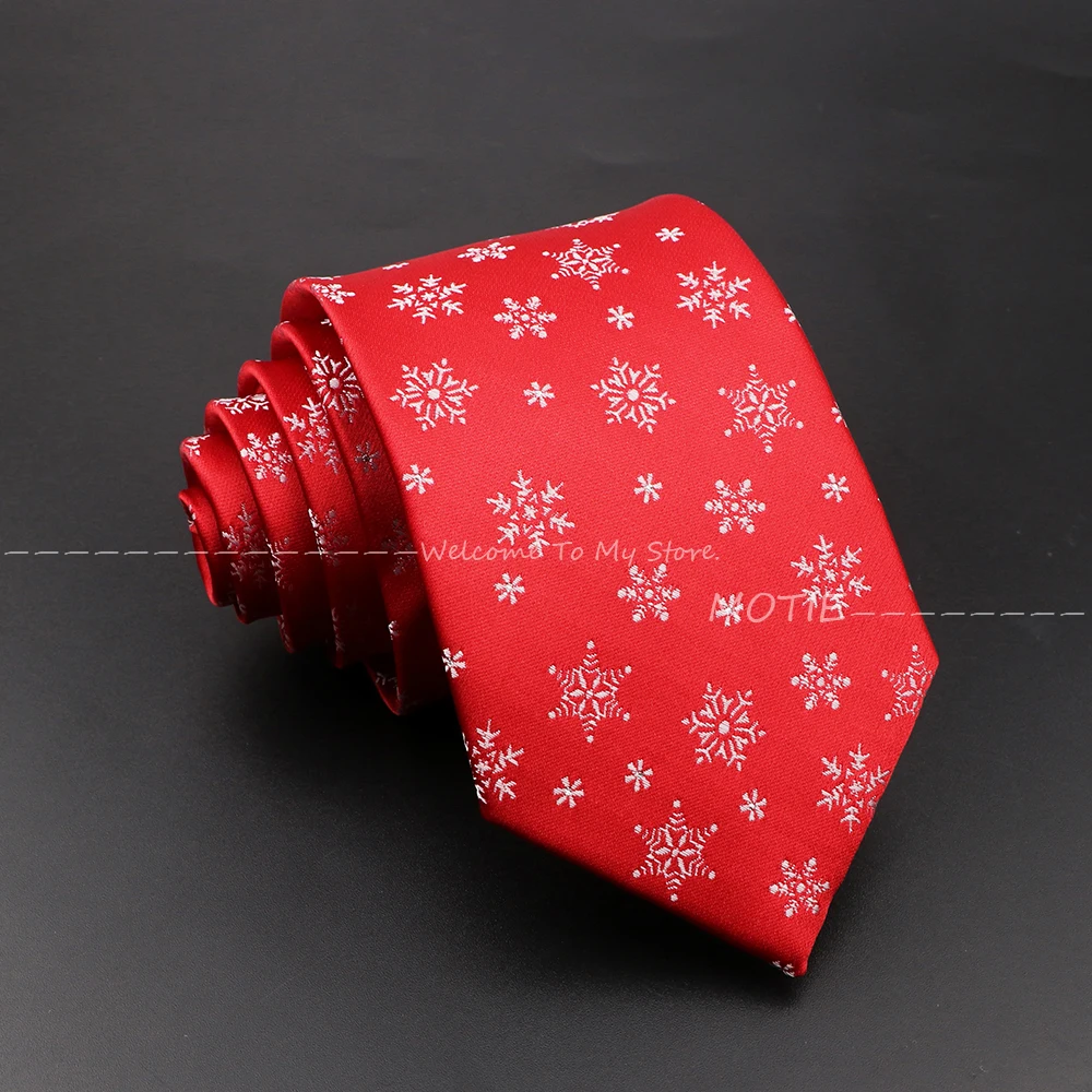 Natal Skinny Jacquard Tie para homens e mulheres, Gravata de Papai Noel, Vermelho, Verde, Azul, Neve, Festival, Fatos de festa, Presente