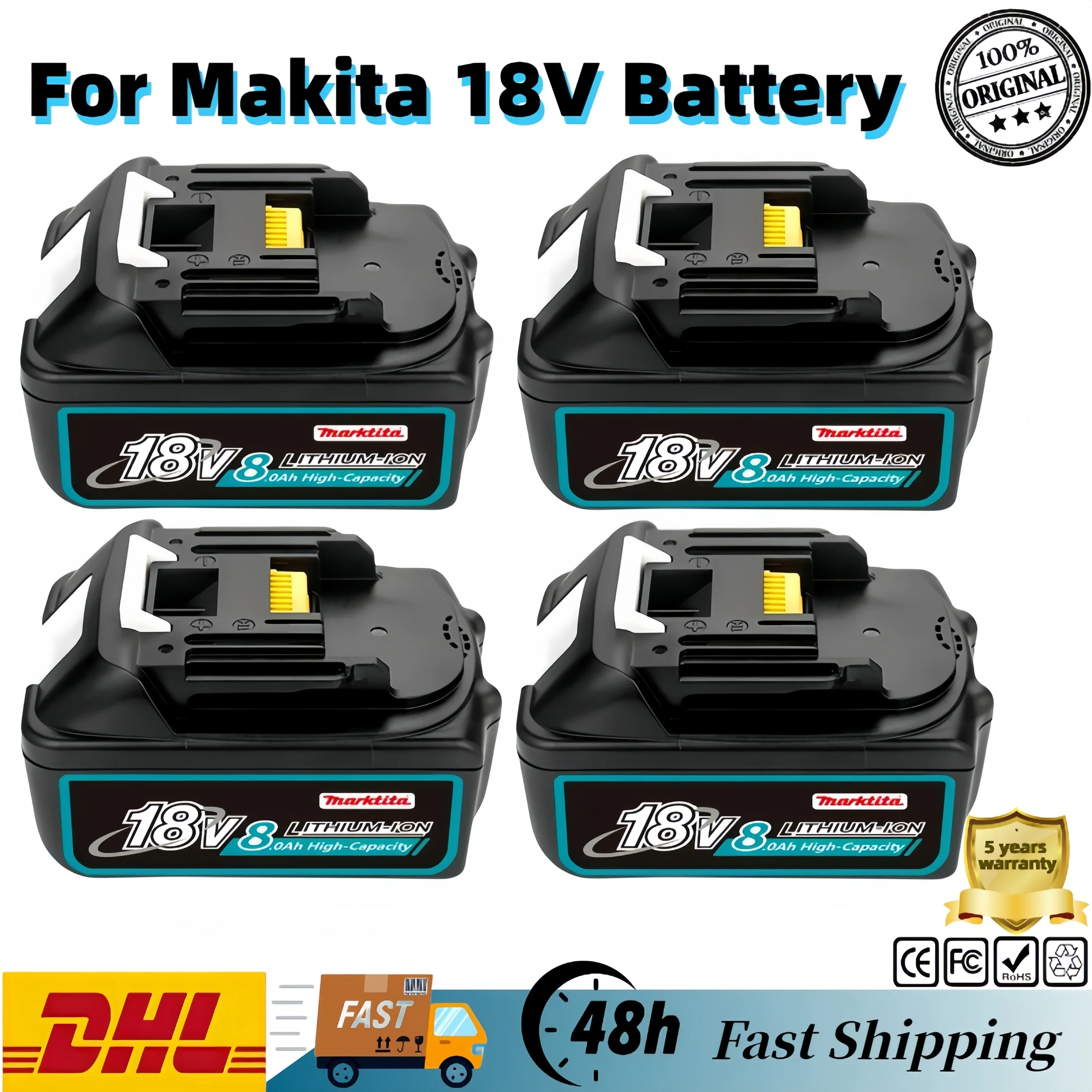 

BL1860 Latest Upgraded Rechargeable Battery 18 V 6000mAh Lithium for Makita 18V 8Ah Battery BL1840 BL1850 BL1830 BL1860B LXT 400