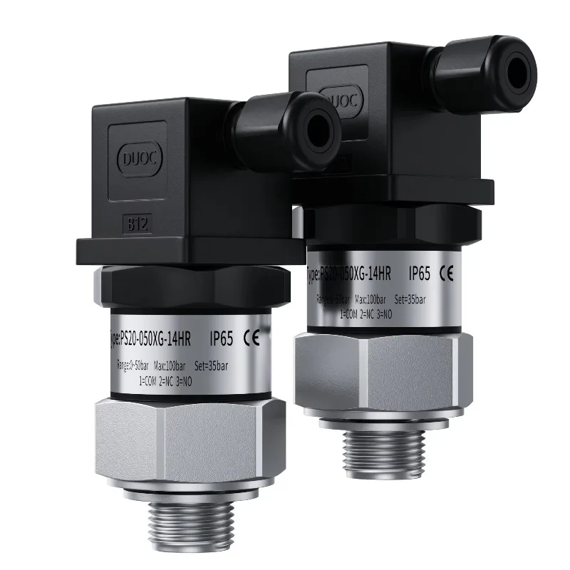 Adjustable Mechanical Pressure Controller 10-100bar 20-200bar 30-300bar 40-400bar NO+NC Water Pump Oil Gas Pressure Switch OEM