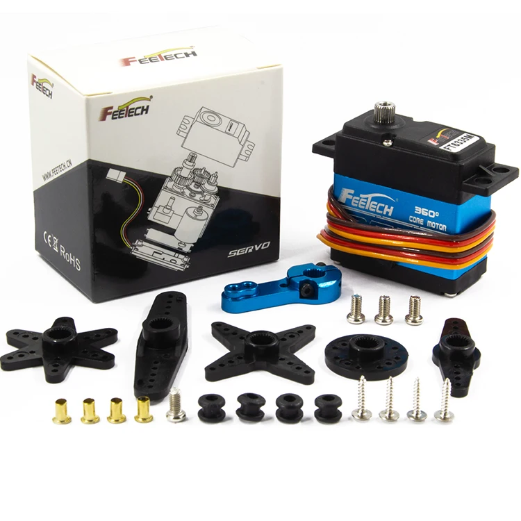 Feteech 35Kg Strong Servo 25Tarm 360 Degree Digital Servo HV Core Standard Servo for Large Remote Control Aircraft/rc Buggy 1/8
