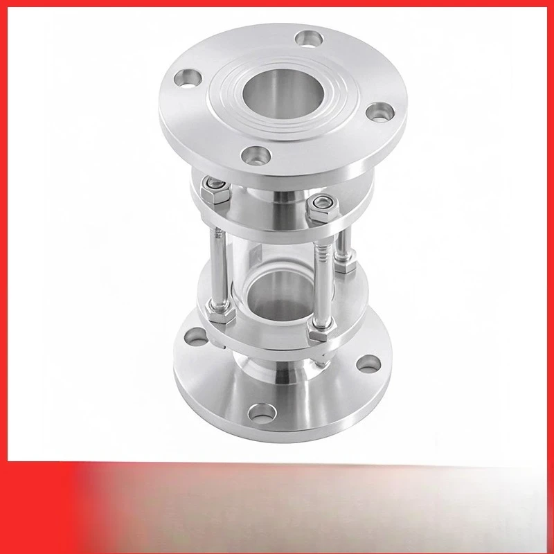 

304 Flange Pipe Sight Mirror Stainless Steel Glass Straight Through Sight Cup Sanitary Windows DN50