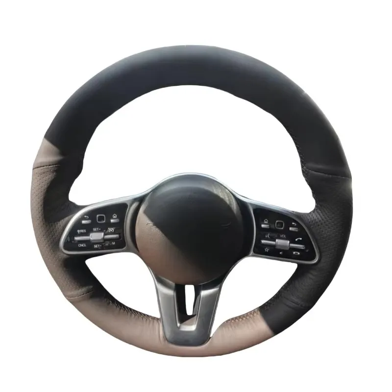

Hand-stitched Breathable Genuine Leather Fiber Steering Wheel Cover For Audi A3 A4 A6 A5 A1 Tt Q3 8p B8 B6 B7 Car Accessories
