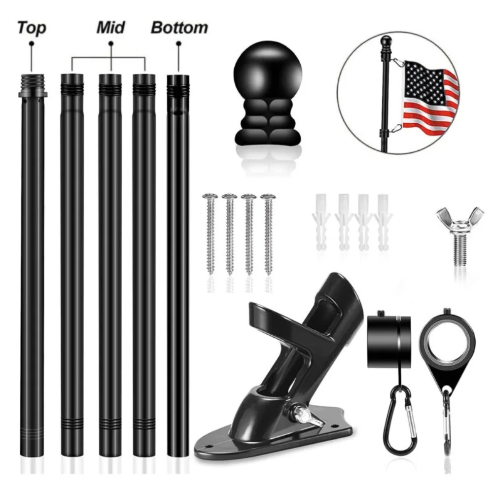 6ft Collapsible Wall Bracket Base Flagpole Base Flagpole Banner Rack Flag Pole Holder Telescopic Flag Pole