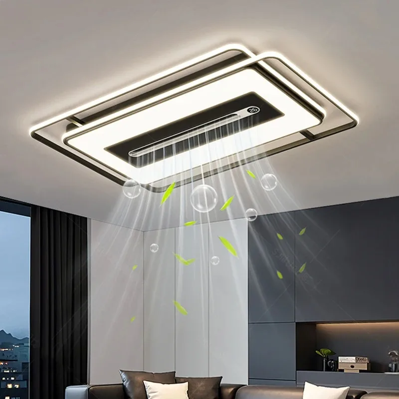 Nordic modern pendant light with foldable ceiling fan for bedrooms LED lights and control function for living room lighting