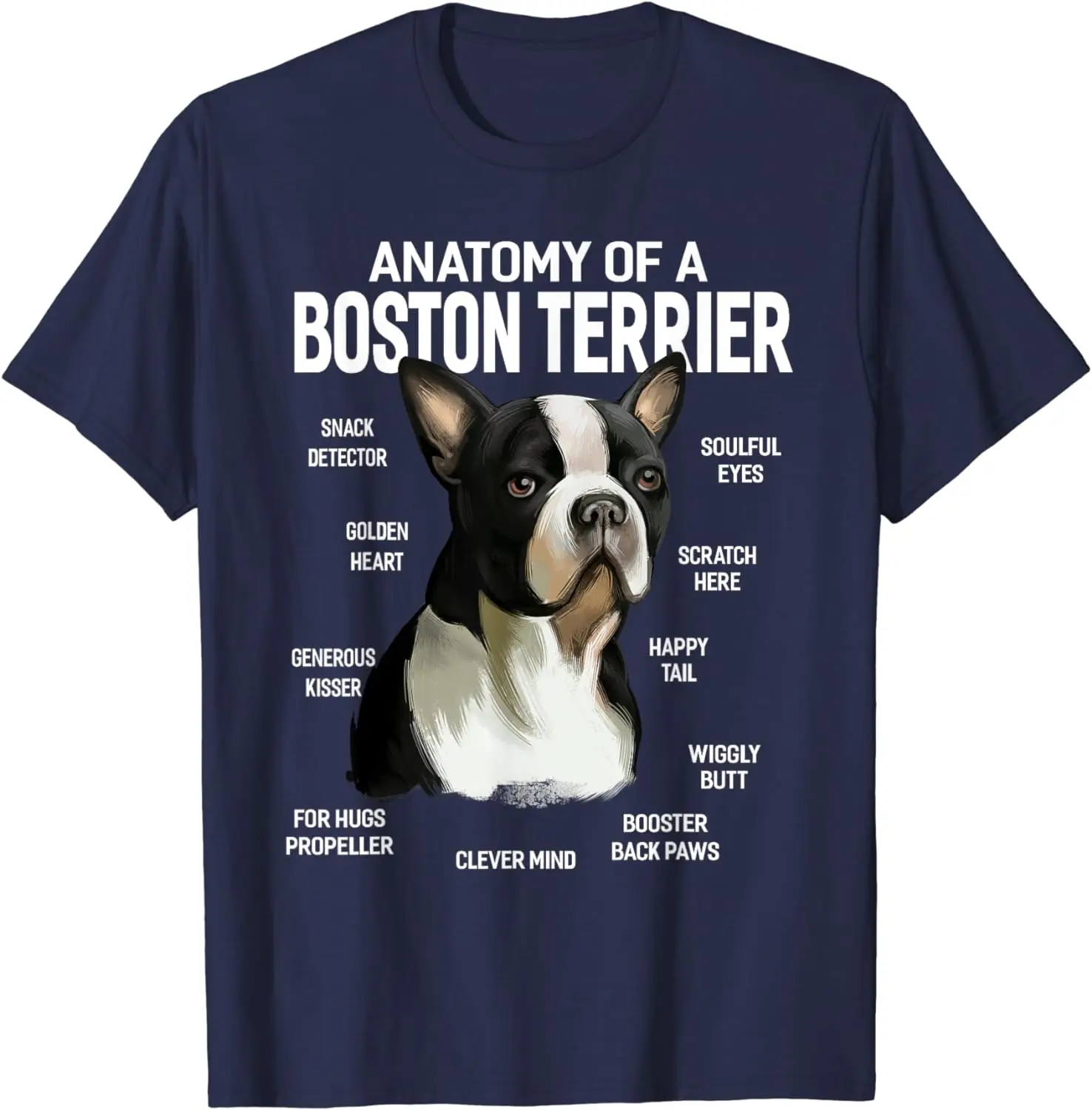 Anatomy of a Boston Terrier Dog Funny Gift T-Shirt