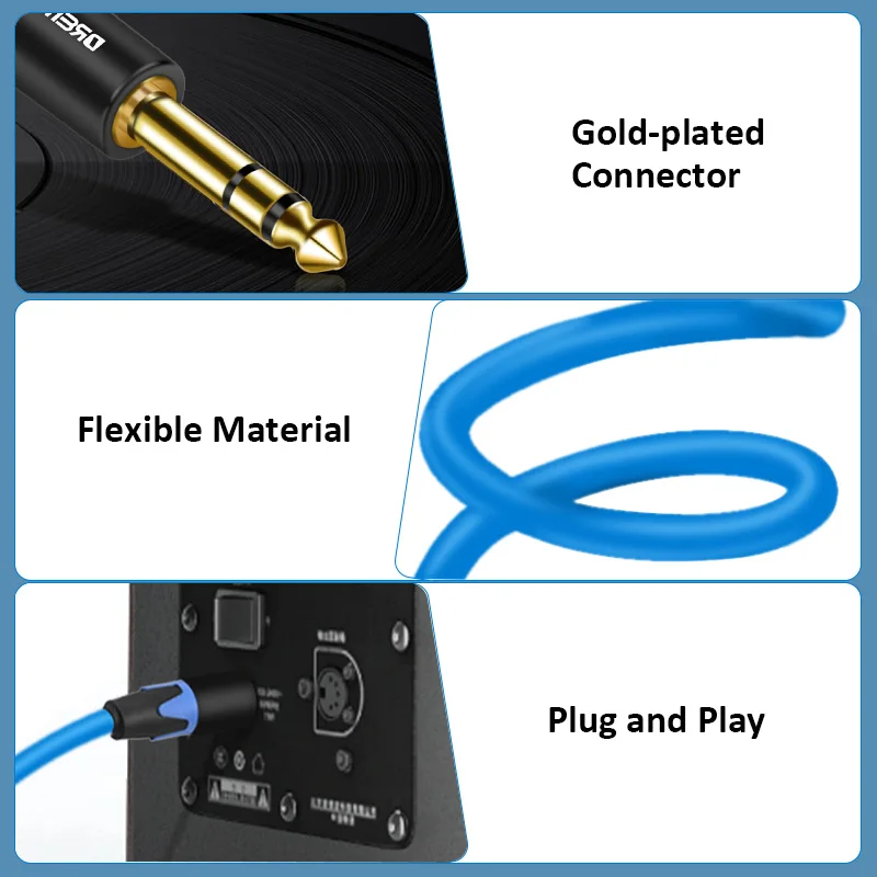 Cavo microfono DREMAKE XLR da 3 Pin a Jack cavo Mic da 6.5mm cavo Aux TRS cavo da 6.35mm/6.5mm maschio a XLR maschio per amplificatore AMP