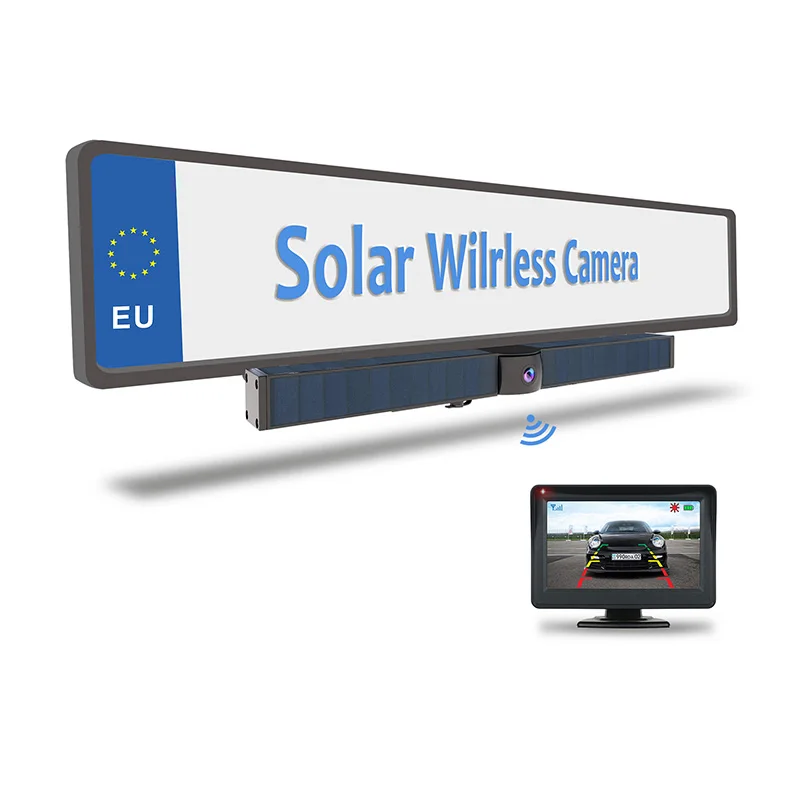 

Newest Wireless Camera Solar Power Rearview System Easy Install Car Plate Reverse Camera