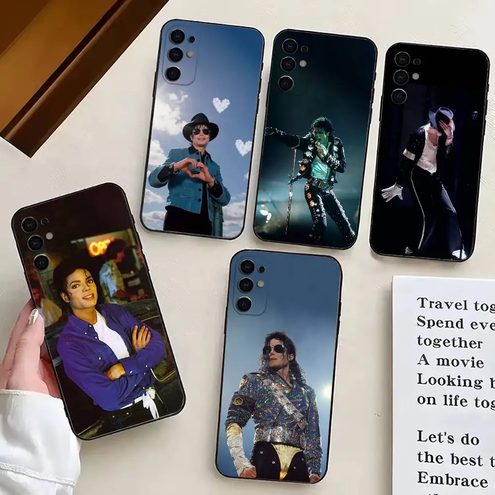 

Fashion M-MichaelS J-Jacksons Phone Case Black Silicone Soft For Samsung S25,S24,S21,S22,S23,S30,Ultra,S20,Plus,Fe,Lite
