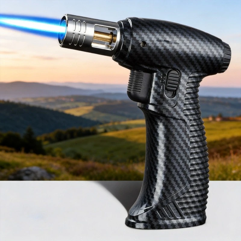 

New Creative Metal Turbo Gas Jet Lighter Torch Windproof Welding Gun Blue Flame Butane Cigar Lighter Kitchen Camping BBQ Tool