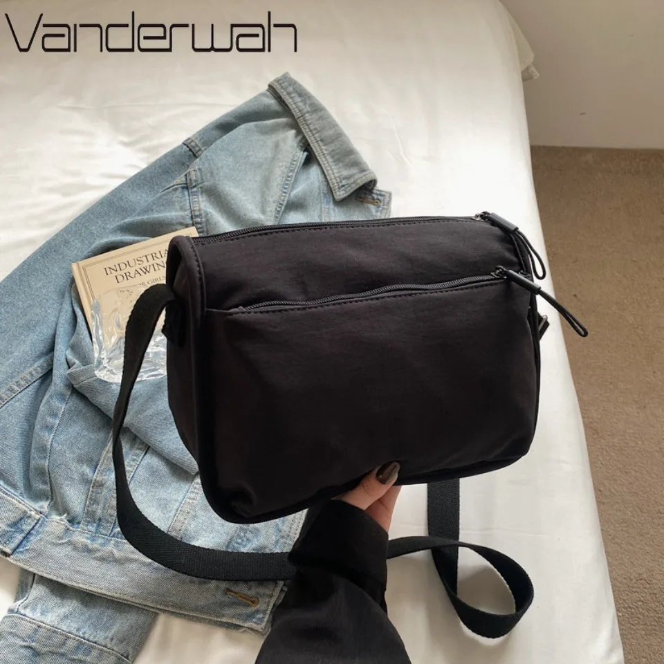 

Casual Unisex Canvas Crossbody Bag Simple Japanese Style Student Shoulder Bag Neutral Men Women Spring New Fashion Small Bag
