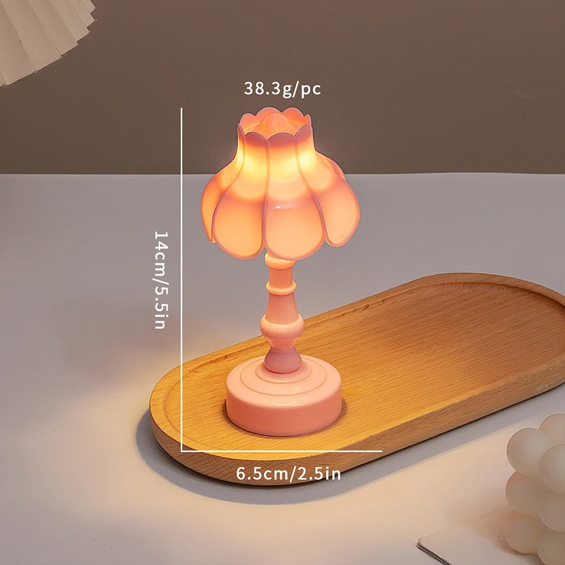1:12 Dollhouse Miniature Flower Bud Table Lamp Night Light