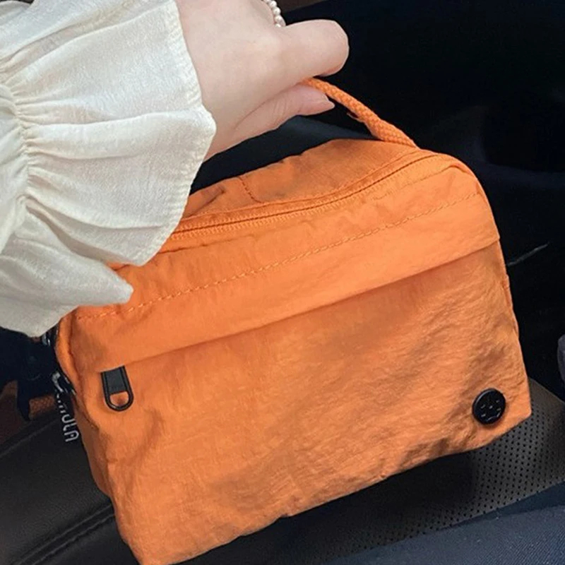 1Pcs Fashion Macaron Nylon Square Bag Lightweight Canvas Bag Casual Versatile Shoulder Messenger Mobile Phone Bag