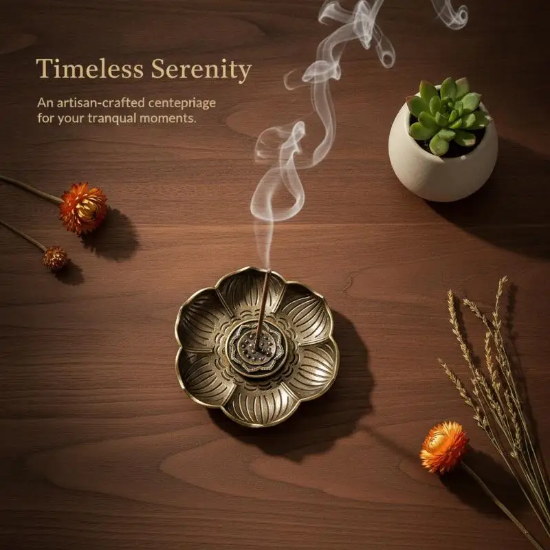 1Pcs Portable Incense Burner Multi Purpose Water Drop Shape Brass Incense Holder Home Office Teahouse Zen Ornament Supplies