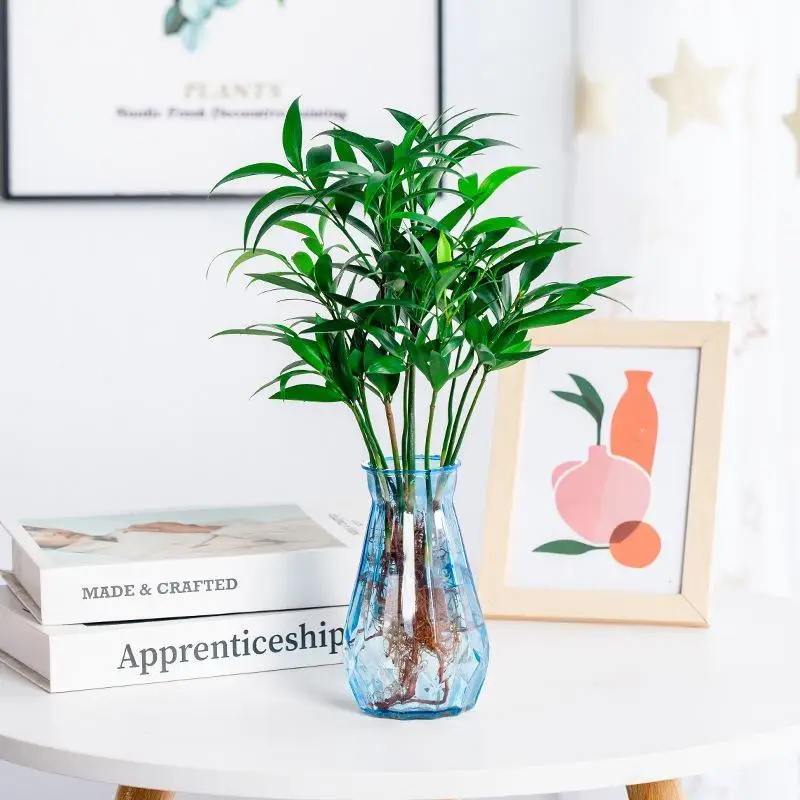 Diamond Style Transparent Plastic Vase Scratch Resistant Flower Holder for Dining Table Home Wedding Party Gifts