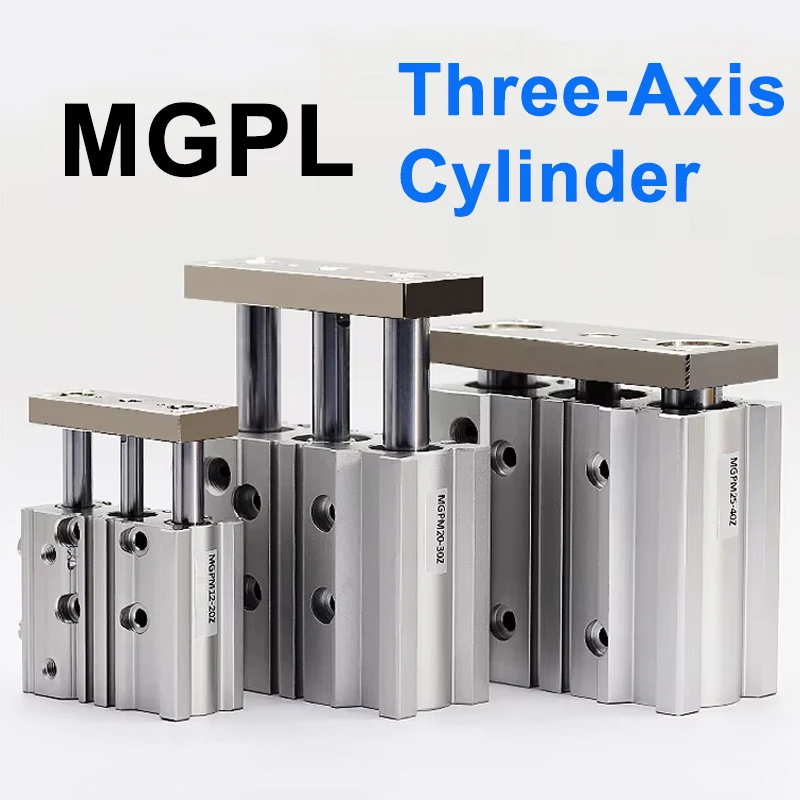 MGPL12/16/20 /25 Pneumatic Compact Guide Air Cylinder Piston Stroke 10/20/30/40/50/75/100/125/150/200MM