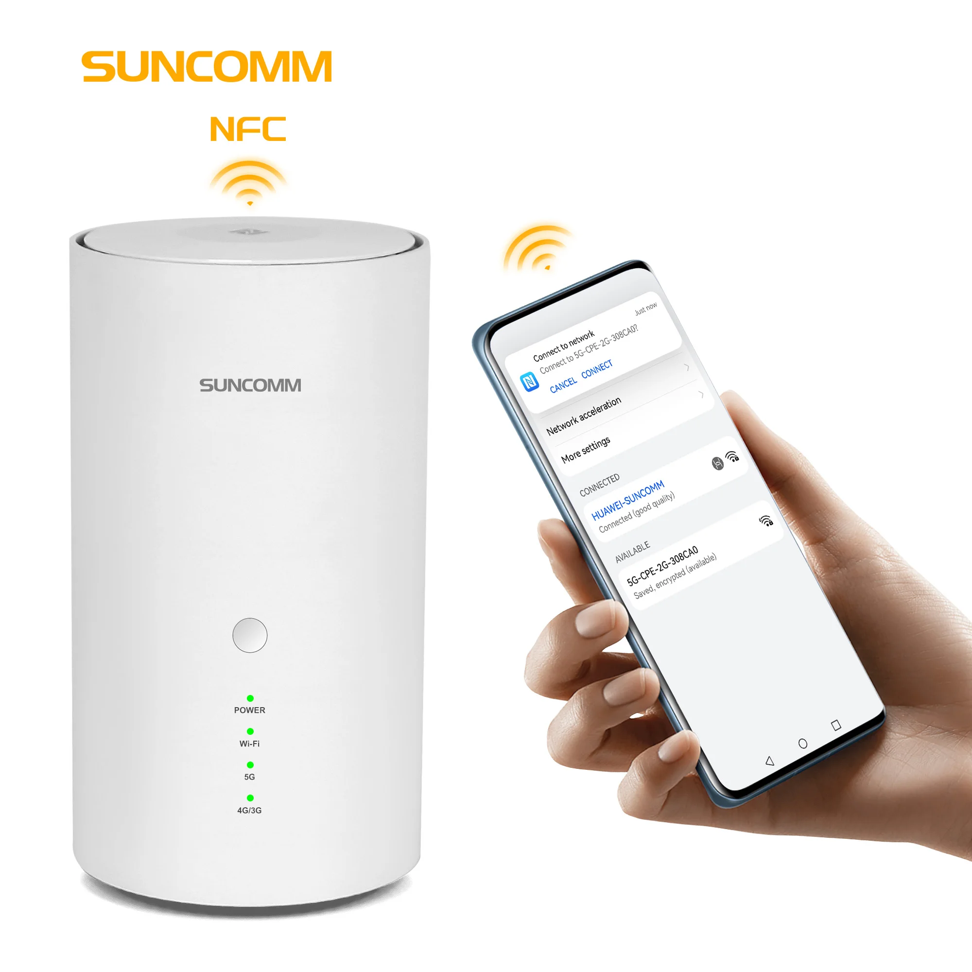 التخصيص 5G CPE راوتر NR SA NSA BE7200 TS9 هوائي RJ11 منفذ VoIP WiFi 7 ثنائي النطاق سهل شبكة NFC CPE 5G #1